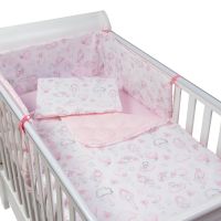 Set lenjerie matlasata 4 piese Kidizi Fairy Clouds, include perna, plapumioara, aparatoare si cearceaf