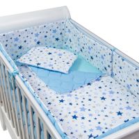 Set lenjerie matlasata 5 piese Kidizi Milky Way, include perna, plapumioara, aparatoare si cearceaf