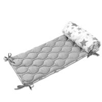 Aparatoare matlasata pentru patut 120x60 cm Kidizi Magic Stars Grey Deluxe, inaltime 35 cm