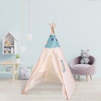 Cort copii stil indian Teepee Tent Animals Mint