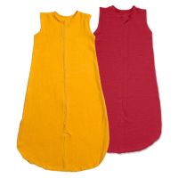 Set 2 saci de dormit de vara pentru copii din muselina dubla 3-18 Kidizi curry chilli, 0.3 tog