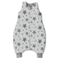 Sac de dormit cu picioare pentru copii 2-4 ani Kidizi Magic Stars Grey