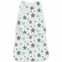 Sac de dormit bebelusi cu sistem de infasare Kidizi All Mint Stars, 70 cm