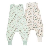 Set 2 saci dormit copii de vara din bumbac cu picioare 18-36 luni Kidizi Giraffe Safari, 0.5 tog