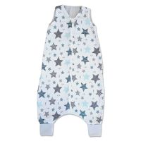 Sac de dormit cu picioare de vara din muselina 2-4 ani Kidizi All Mint Stars, 100% bumbac, 0.5 tog