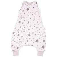 Sac de dormit cu picioare de vara din muselina 2-4 ani Kidizi Galaxy Grey, 100% bumbac, 0.5 tog