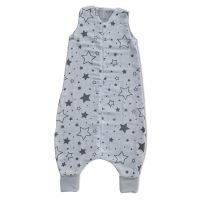 Sac de dormit cu picioare de vara din muselina 2-4 ani Kidizi Galaxy Grey, 100% bumbac, 0.5 tog