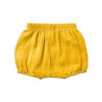 Pantaloni scurti bufanti pentru bebelusi din muselina dubla Bloomers Blair Kidizi curry 3-6 luni