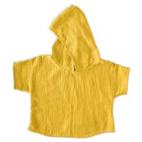Bluza din muselina cu maneca scurta si gluga Kidizi Aris curry 1-2 ani