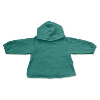 Bluza copii din muselina cu maneca lunga si gluga Kidizi Amos ocean 2-3 ani