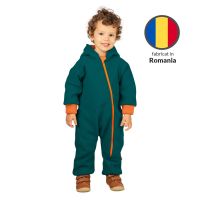 Salopeta overall din lana fiarta dublata cu bumbac, Kidizi Ocean 2-3 ani, prevazuta cu gluga si mansete transformabile in manusi si botosei