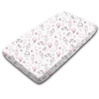 Cearceaf din bumbac cu elastic roata pentru patut 120x60 cm Kidizi Fairy Clouds