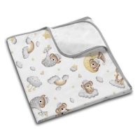 Aleza impermeabila bebelusi refolosibila 110x78 cm Kidizi Koala Dreams, strat superior din bumbac