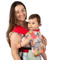 Marsupiu bebe ergonomic ajustabil si compact Kidizi Goya Colors, de la 4,5-15 kg, include saculet transport