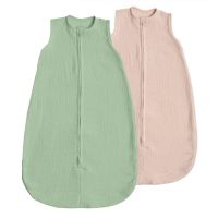 Set 2 saci de dormit de vara pentru copii din muselina dubla 0-6 luni Kidizi mint-natur  bumbac 100%, 0.3 tog