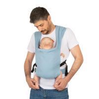 Marsupiu bebe ergonomic ajustabil si compact din in Kidizi Numi Blue, de la 4,5-15 kg, include saculet transport