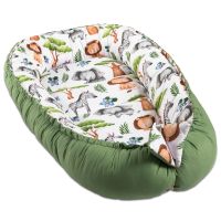 Cosulet bebelus pentru dormit Kidizi Baby Nest Cocoon 90x50 cm Safari