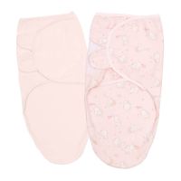 Set 2 sisteme de infasat reglabil din bumbac 0-3 luni Kidizi Elefun pink, 100% bumbac, 0.5 TOG