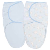Set 2 sisteme de infasat reglabil din bumbac 0-3 luni Kidizi Elefun blue, 100% bumbac, 0.5 TOG