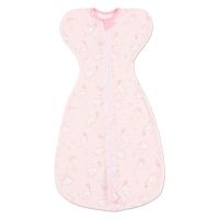 Sistem de infasat cu fermoar dublu Kidizi Swaddel Confort Elefun Pink 0-4 luni, 100% bumbac, 0.5 tog