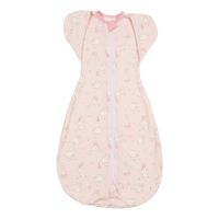 Sistem de infasat transformabil in sac de dormit, 1-6 luni Kidizi Swaddel Confort UP Elefun Pink 100% bumbac, 0.5 tog