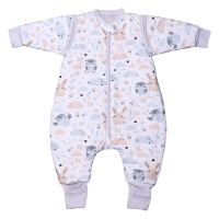 Sac de dormit copii din bumbac cu picioare si maneci detasabile 6-18 luni Kidizi Forest Friends, 1 tog