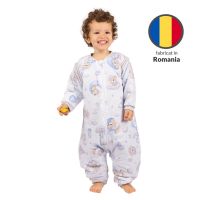 Sac de dormit copii din bumbac cu picioare si maneci detasabile 18-36 luni Kidizi Koala Dreams blue, 1 tog, pentru toamna-iarna, bumbac 100%