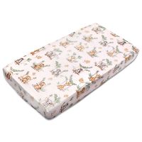 Cearceaf din bumbac cu elastic roata pentru patut 120x60 cm Kidizi On the Swing