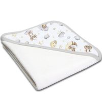 Prosop bebe din bumbac cu gluga 90x90 cm Kidizi Koala Dreams, potrivit de la nastere pana la 2 ani