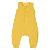 Sac de dormit copii de vara din muselina dubla cu picioare 6-18 luni Kidizi Curry, 0.3 tog, bumbac 100%