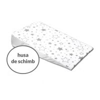 Husa schimb impermeabila pentru perna antireflux multifunctionala 70x40 cm Kidizi Galaxy Grey
