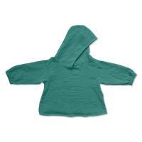 Bluza copii din muselina cu maneca lunga si gluga Kidizi Amos ocean 1-2 ani