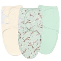 Set 3 sisteme de infasat reglabil din bumbac 0-3 luni Kidizi Giraffe, 100% bumbac, 0.5 TOG