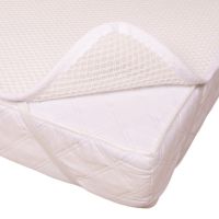 Set cearceaf si topper saltea antisufocare si antitranspiratie Kidizi 3D AirFlow 120x60 cm, cearceaf din muselina bumbac 100%