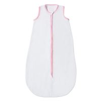 Sac de dormit de vara pentru copii din muselina dubla 3-18 luni Kidizi white pink, 0.3 tog