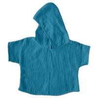 Bluza din muselina cu maneca scurta si gluga Kidizi Aris ocean 2-3 ani