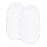 Set 2 cearceafuri din bumbac cu elastic roata pentru landou sau cosulet de rachita Kidizi Alb
