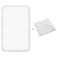 Set cearceaf bumbac cu elastic roata 90x50 cm  +  protectie impermeabila pentru saltea patut co-sleeper din frotir Kidizi