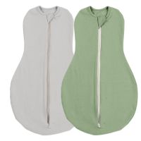 Set 2 sistem de infasat cu fermoar dublu Kidizi SnugPod Grey Green M, pentru bebelusi cu greutate de 3.8-7 kg, 0.5 tog