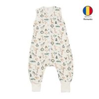 Sac dormit copii de vara din bumbac cu picioare 6-18 luni Safari, 0.5 tog, mansete transformabile in soseta
