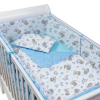 Set lenjerie matlasata 5 piese Kidizi Koala Dreams Blue, include perna, plapumioara, aparatoare si cearceaf