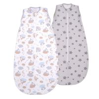 Set 2 saci dormit copii de vara 0-18 luni Kidizi On a Cloud Pastel Galaxy Grey, 80 cm, 0.5 tog