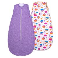 Set 2 saci dormit copii de vara 0-18 luni Kidizi Purple Spots On A Cloud, 80 cm, 0.5 tog
