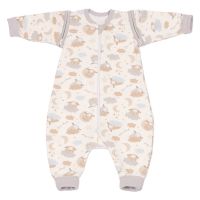 Sac de dormit copii cu picioare si maneci detasabile din bumbac flausat 6-18 luni Kidizi On a Cloud Pastel,1 tog