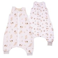 Set 2 saci de dormit cu picioare de vara din muselina 18-36 luni Kidizi Birdy Ducky, 0.5 tog