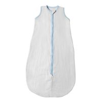 Sac de dormit de vara pentru copii din muselina dubla 3-18 luni Kidizi grey blue, 0.3 tog