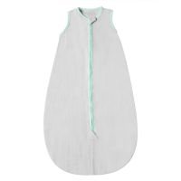 Sac de dormit de vara pentru copii din muselina dubla 3-18 luni Kidizi grey green, 0.3 tog