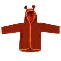 Jacheta cu gluga din lana fleece pentru copii Kidizi Teddy Terracotta 1-2 ani