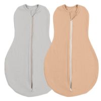 Set 2 sistem de infasat cu fermoar dublu Kidizi SnugPod Green M, pentru bebelusi cu greutate de  3.8-7 kg, 0.5 tog