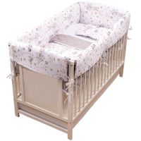 Lenjerie patut Maxi cu aparatori laterale matlasate pentru pat 120x60 cm Kidizi Circus